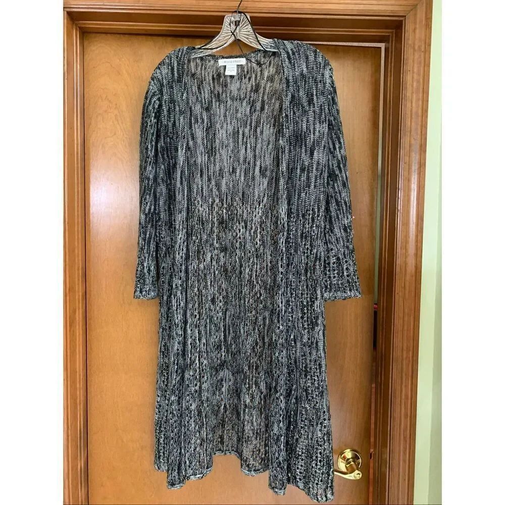 Black White Long Open Cardigan #vest cardigan #casual